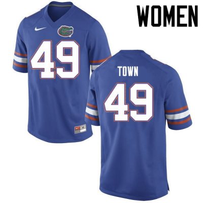 Women's Florida Gators #49 Cameron Town NCAA Nike Blue Authentic Stitched College Football Jersey QQY1862YN